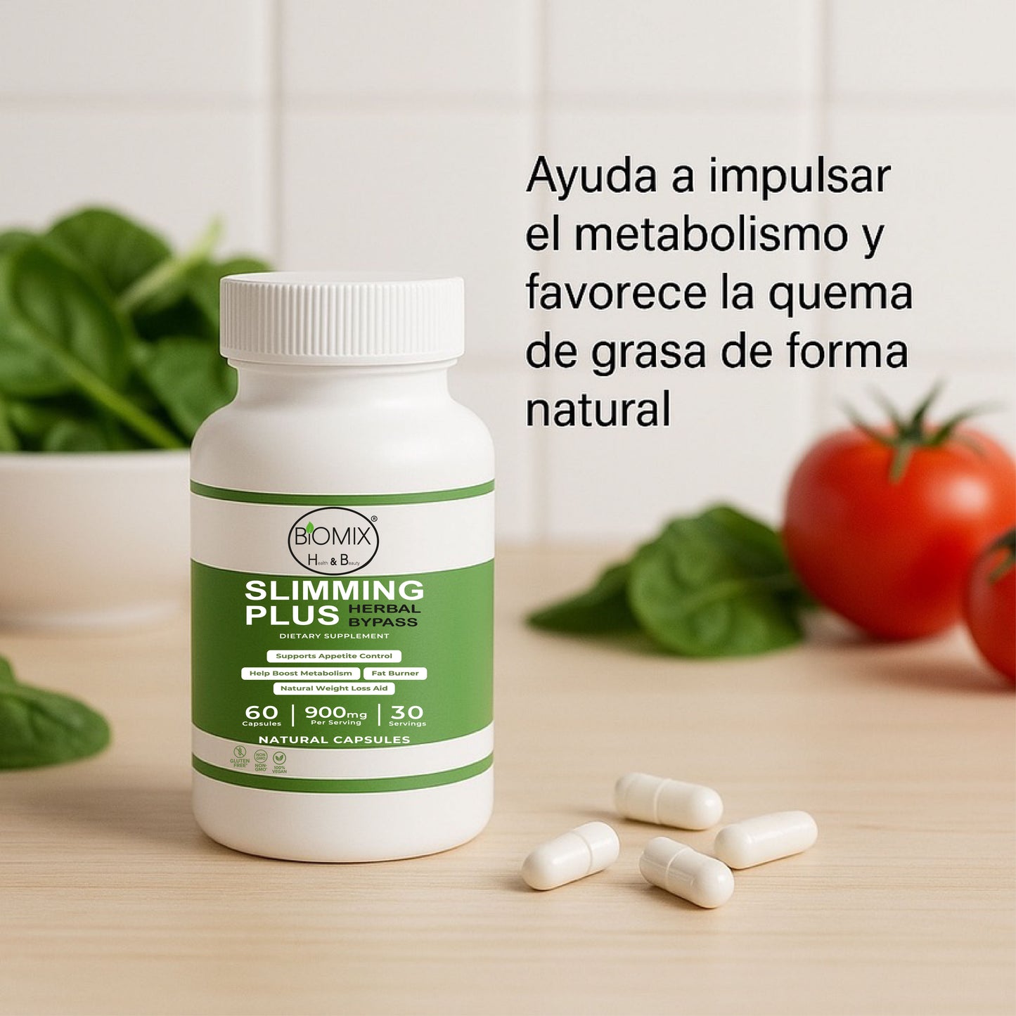 Herbal Bypass Cápsulas Slimming Plus Adelgazantes Naturales 30 Servicios