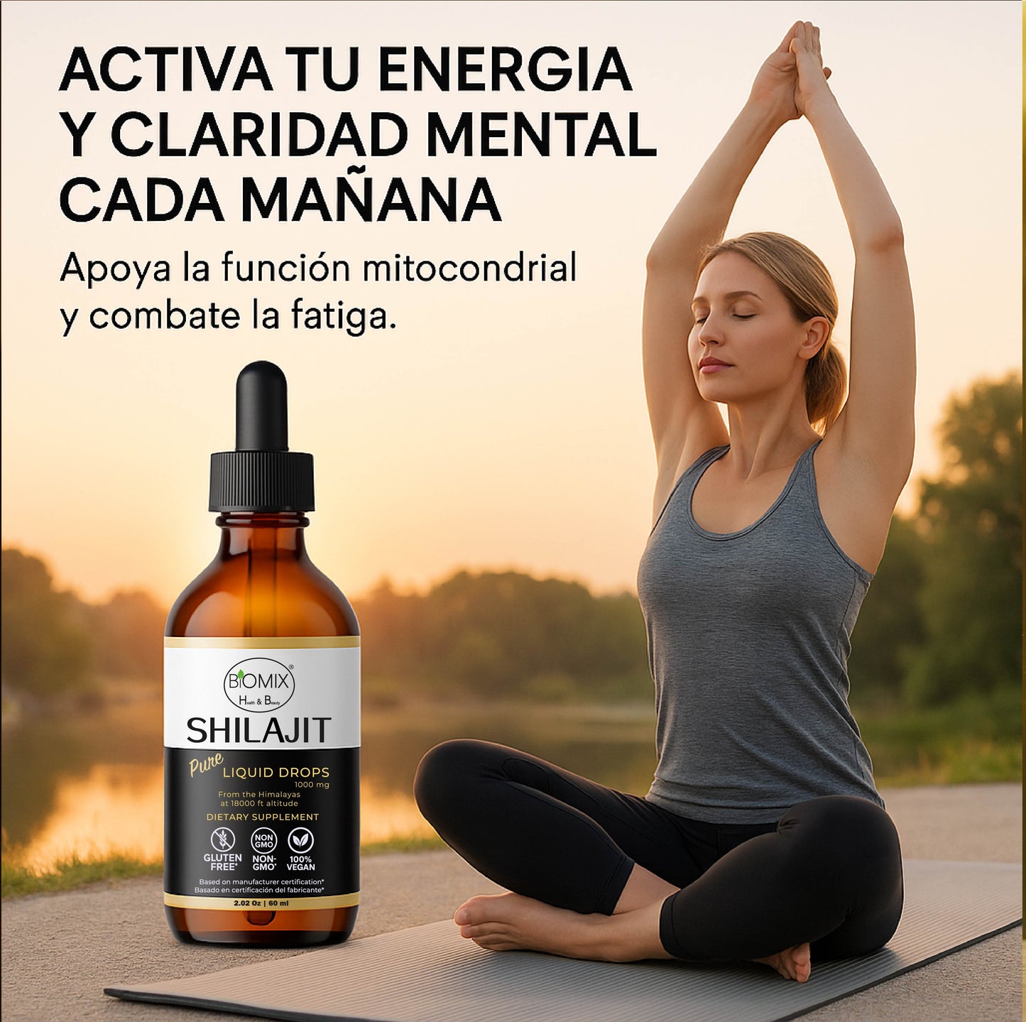 Shilajit Puro Líquido 1500 mg – Suplemento Premium Vegano del Himalaya | Energía, Vitalidad y Equilibrio Natural – 60 Servicios