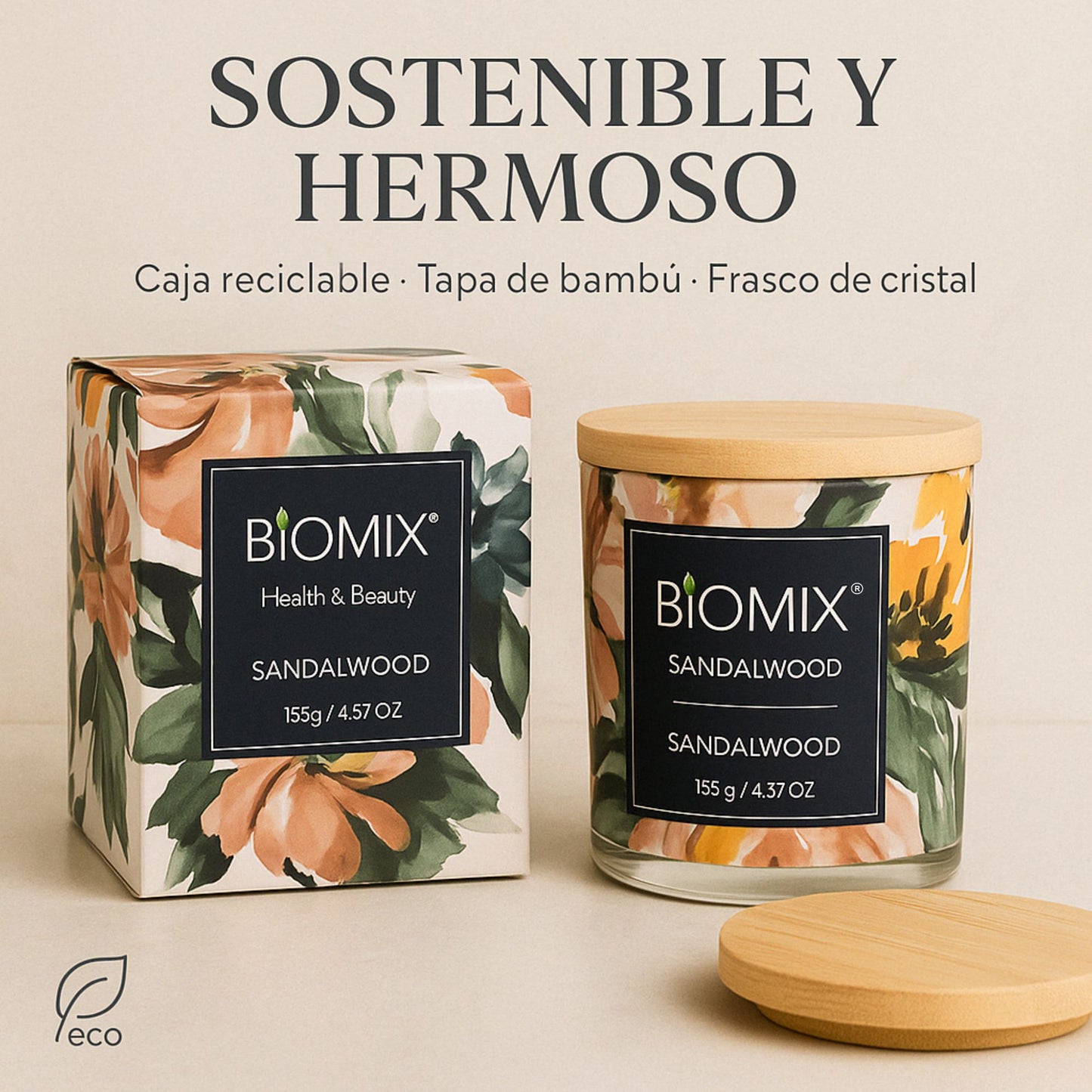 Set Spa Premium 2 Velas con Aceites Esenciales de Sándalo y Pera Fresia + 4 Mascarillas 15 en 1 con Células Madre, Colágeno, Argán y Ceramidas | Vegano