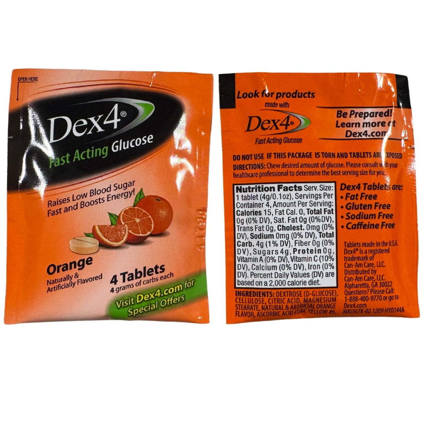 Glucosa Dex 4 Tableta Masticable De Acción Rápida 400 Tabletas Totales, Caja De 100 Pack De 4 Para Hipoglucemias, Deportes.
