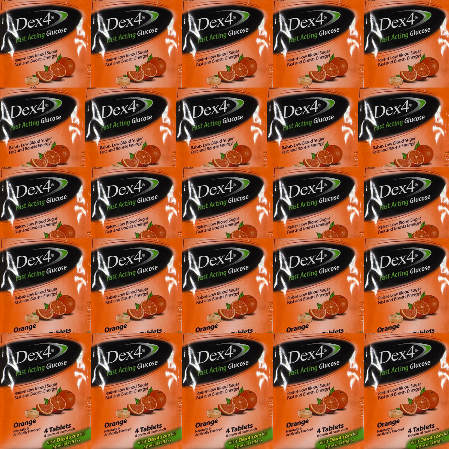 Glucosa Dex 4 Tableta Masticable De Acción Rápida 100 Tabletas Totales, Caja De 50 Pack De 4 Para Hipoglucemias, Deportes.