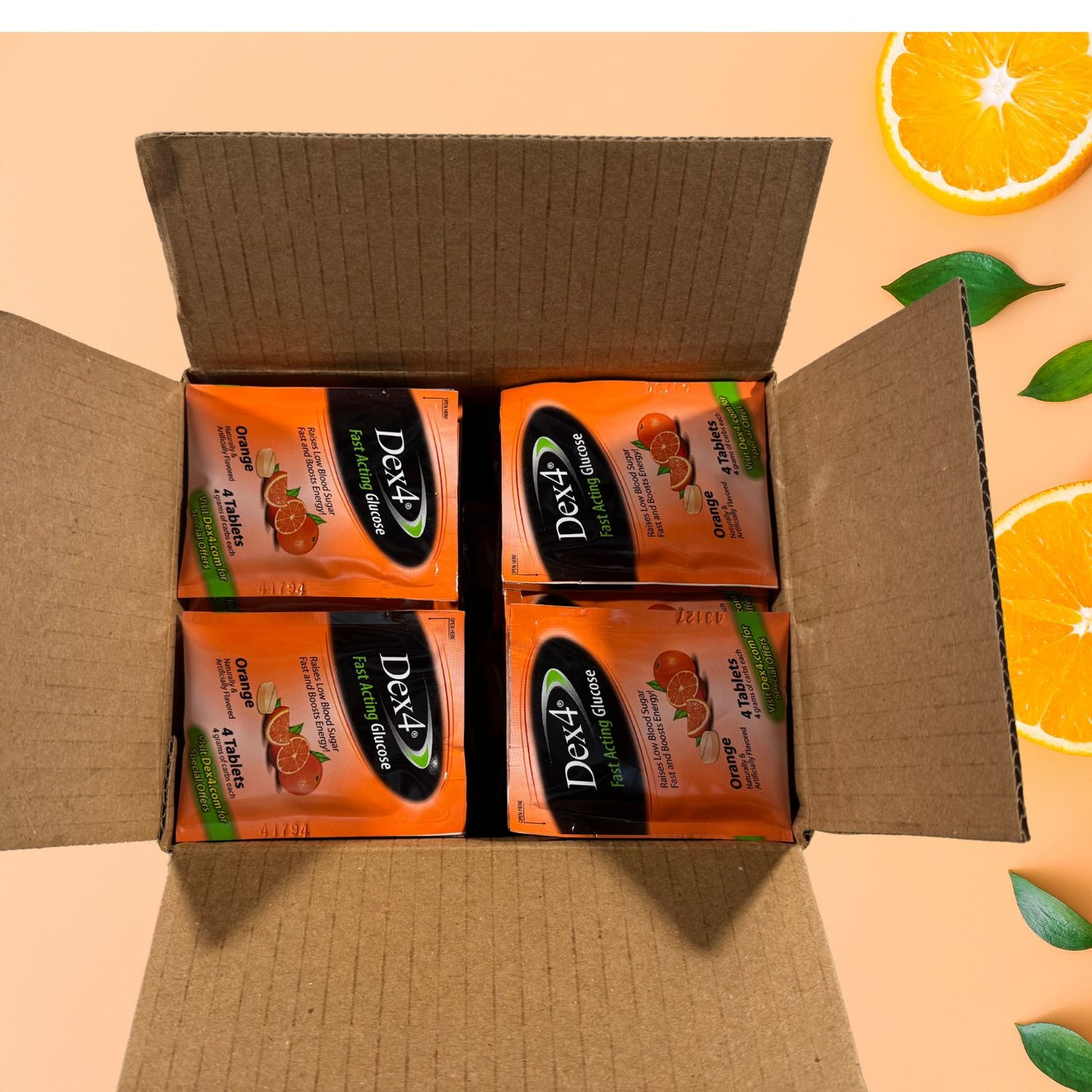 Glucosa Dex 4 Tableta Masticable De Acción Rápida 400 Tabletas Totales, Caja De 100 Pack De 4 Para Hipoglucemias, Deportes.