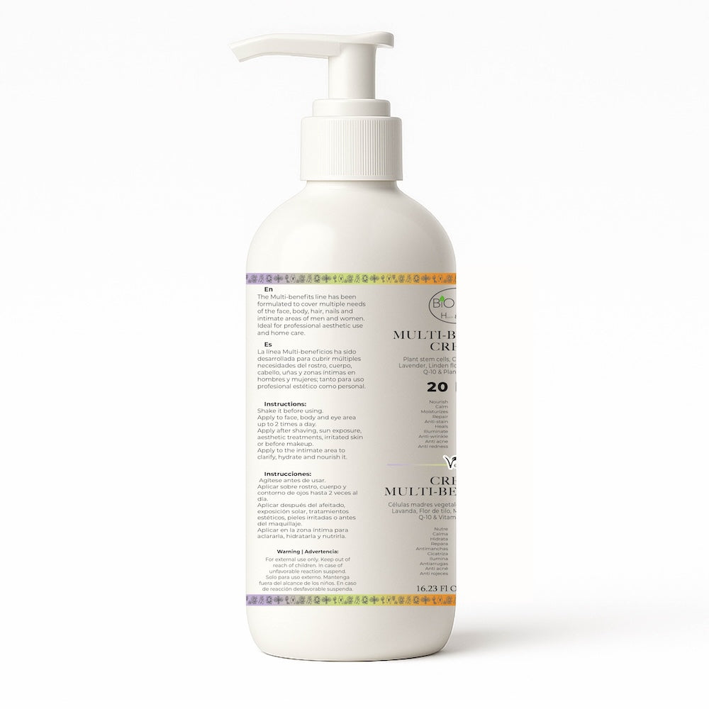 Crema 20 En 1 Para Uso Personal Y Profesional Spa, Hioloapergénica, Vegana 100% Natural Con Células Madres Vegetales, Aclarante, Antiarrugas, Anti Estrías Apta Para Aparatología Estética Cosmetología