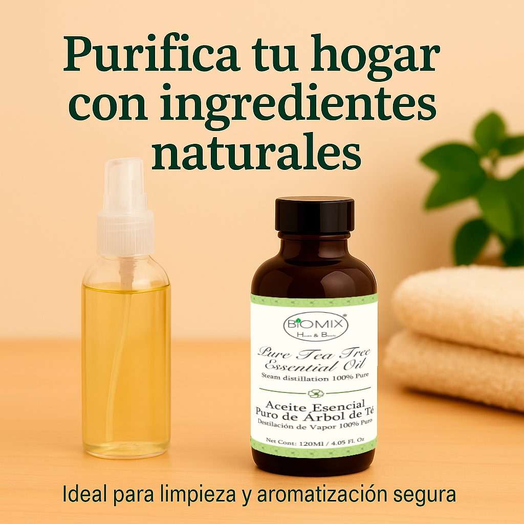 Aceite Esencial de Árbol de Té 100% Puro Grado Cosmético, Terapéutico 120 Ml