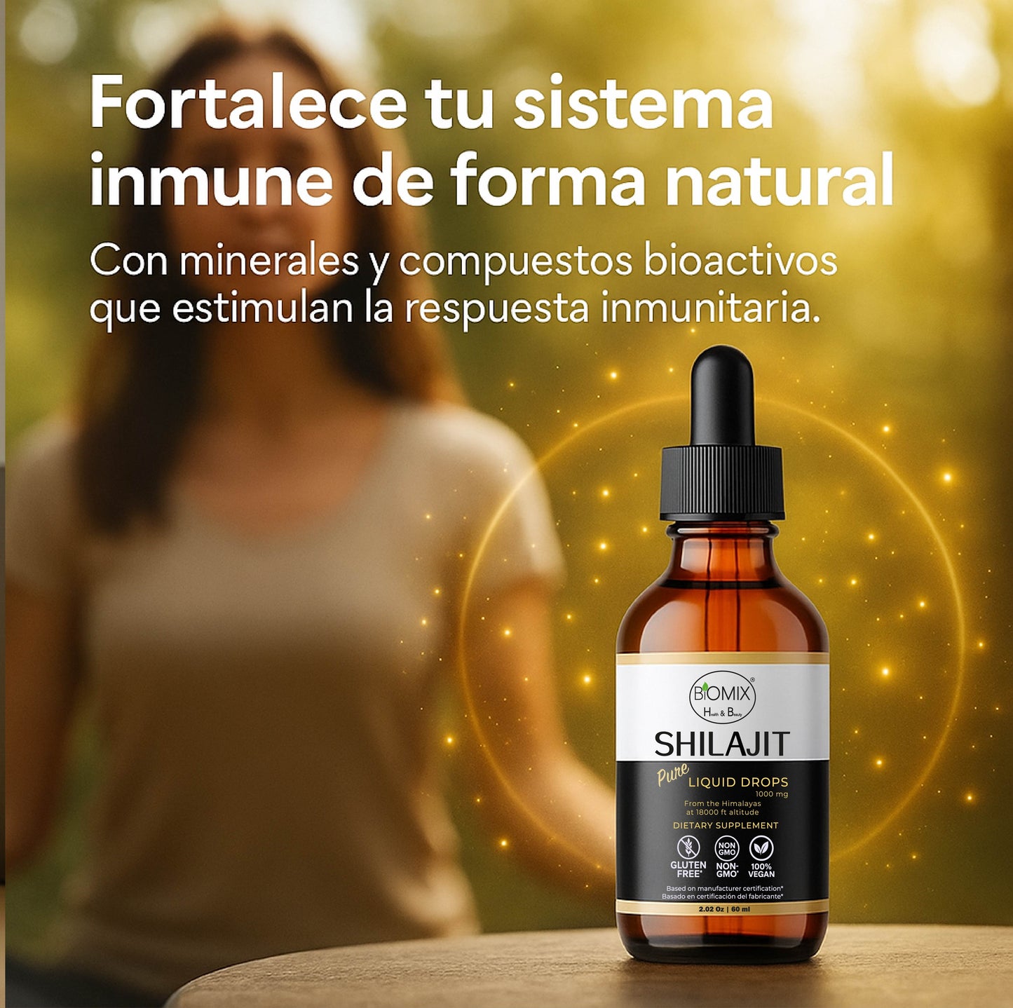 Shilajit Puro Líquido 1500 mg – Suplemento Premium Vegano del Himalaya | Energía, Vitalidad y Equilibrio Natural – 60 Servicios