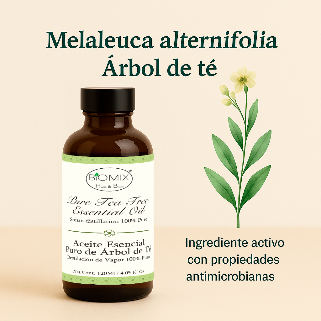 Aceite Esencial de Árbol de Té 100% Puro Grado Cosmético, Terapéutico 120 Ml