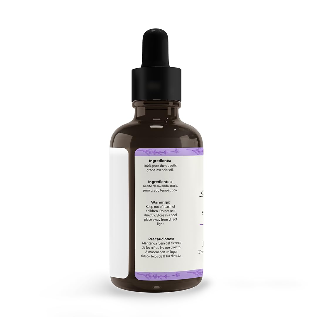 Aceite Esencial 100% Puro de Lavanda Grado Terapéutico - Cosmético Ideal Para Spa, Centros De Salud, Belleza y Hogar 120 Ml