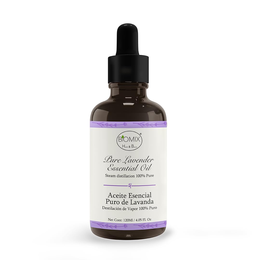 Aceite Esencial 100% Puro de Lavanda Grado Terapéutico - Cosmético Ideal Para Spa, Centros De Salud, Belleza y Hogar 120 Ml