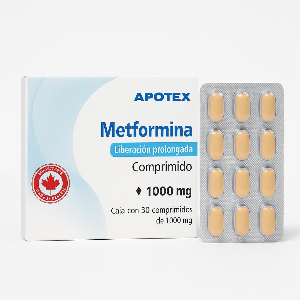 Metformina 1000, Absorción gradual, 30 unidades (1 Caja)