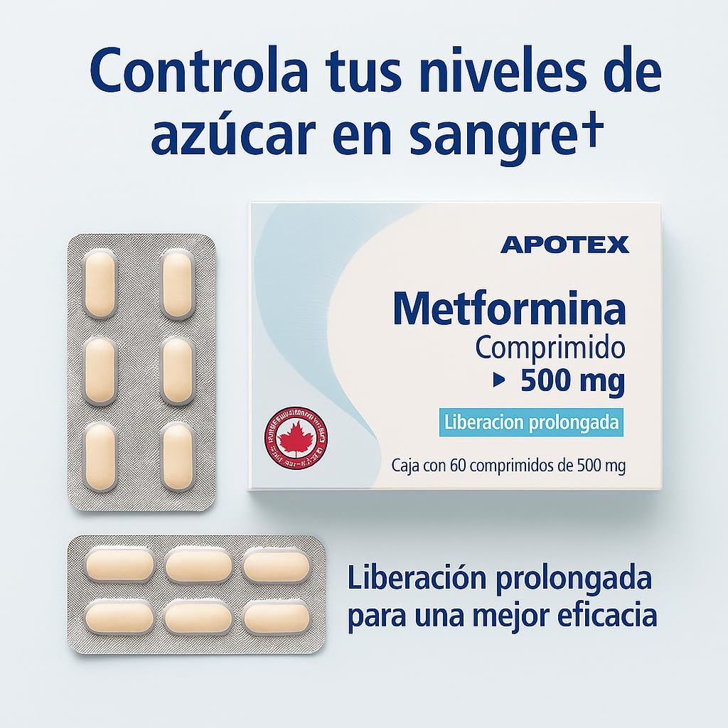 Metformina 500, Absorción gradual, 60 unidades (1 Caja)
