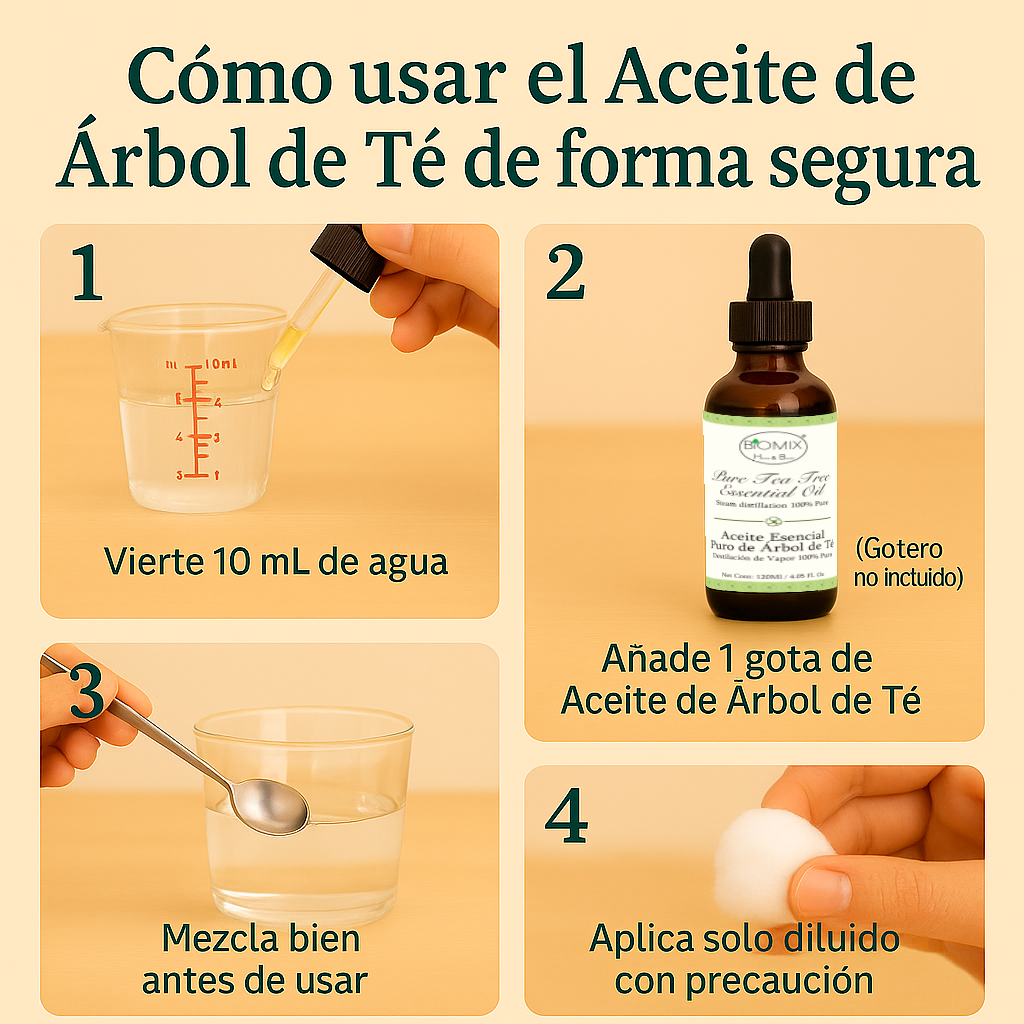 Aceite Esencial de Árbol de Té 100% Puro Grado Cosmético, Terapéutico 120 Ml