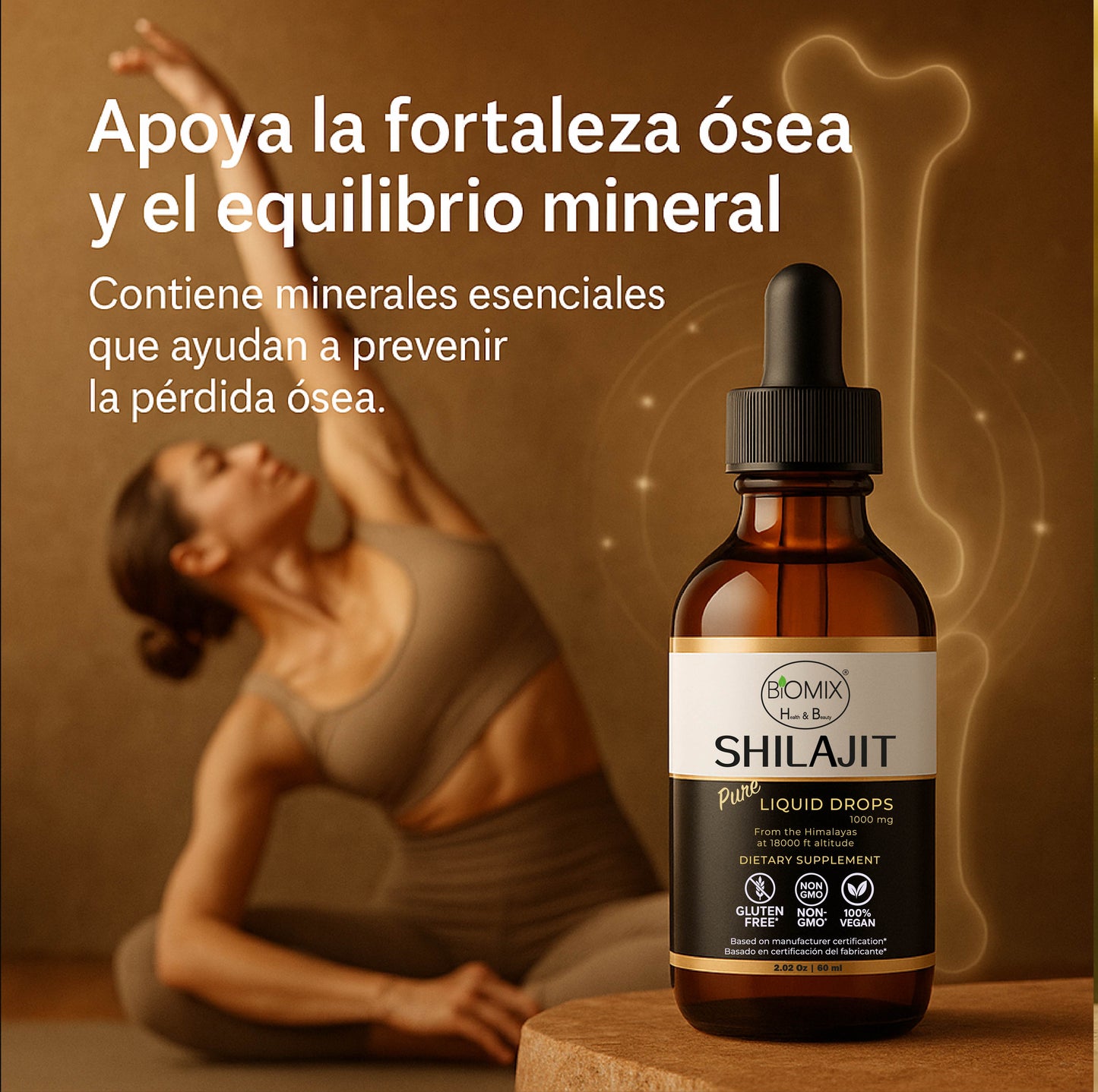 Shilajit Puro Líquido 1500 mg – Suplemento Premium Vegano del Himalaya | Energía, Vitalidad y Equilibrio Natural – 60 Servicios
