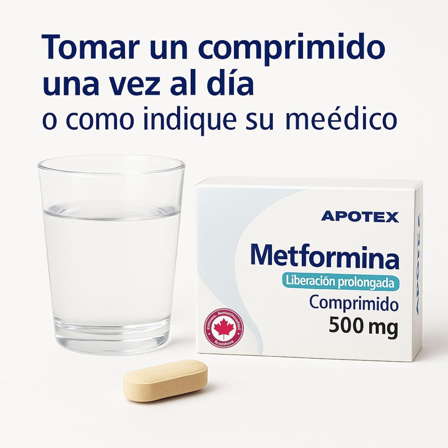 Metformina 500, Absorción gradual, 60 unidades (1 Caja)