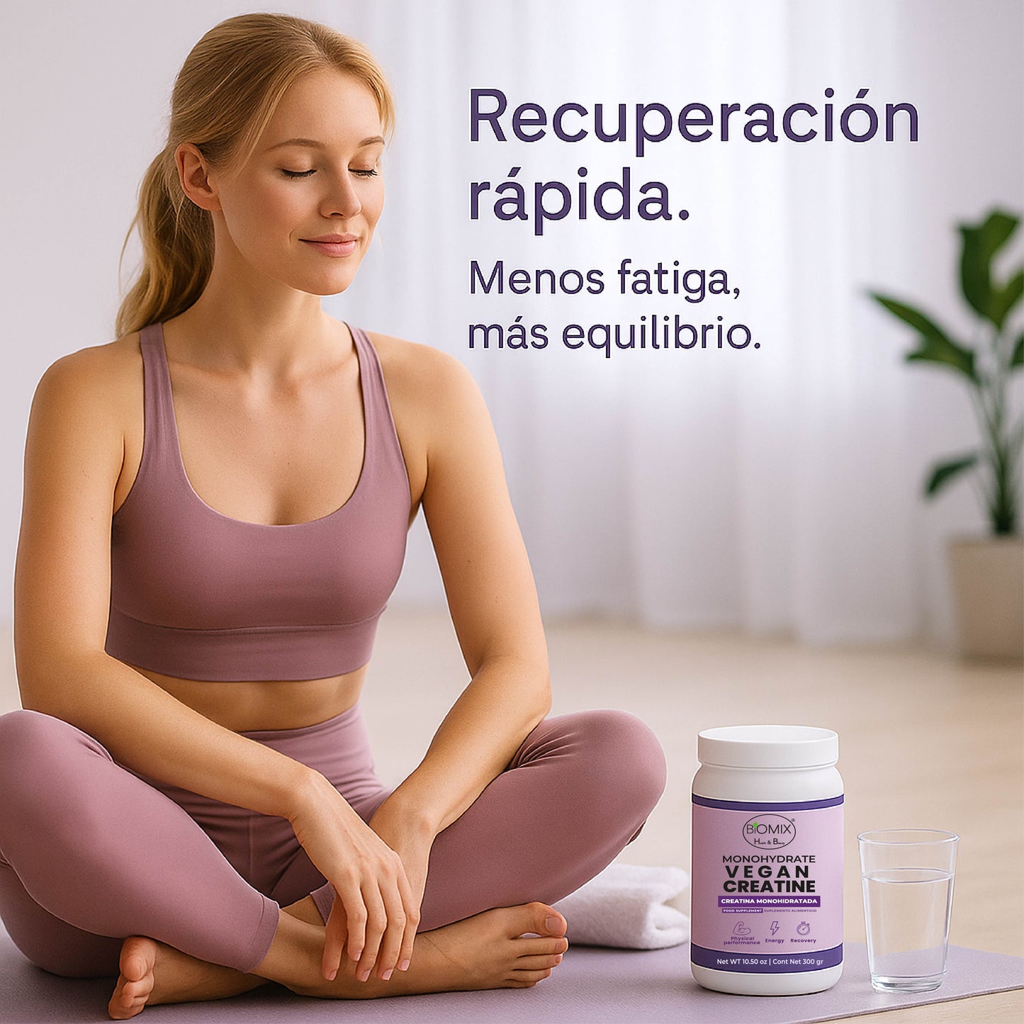 Creatina Micronizada Vegana Monohidratada Pura, Grado Premier 2X, Alta Absorción, Sin Gluten, Sin OGM, 60 Servicios