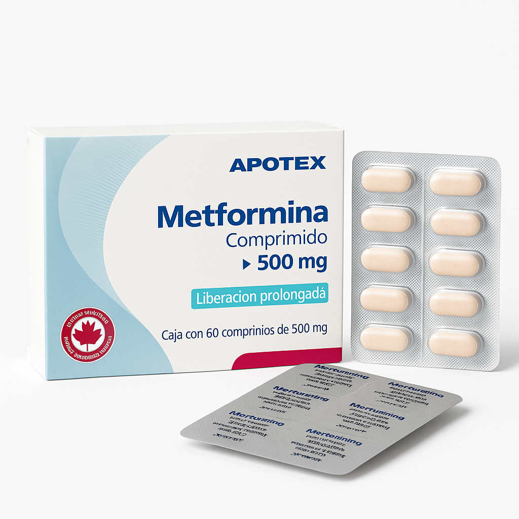 Metformina 500, Absorción gradual, 60 unidades (1 Caja)