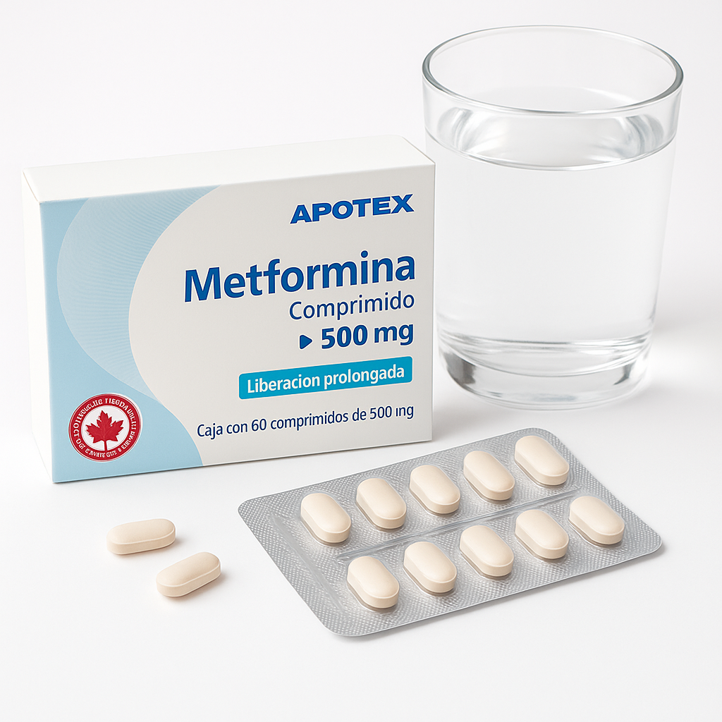 Metformina 500, Absorción gradual, 60 unidades (1 Caja)