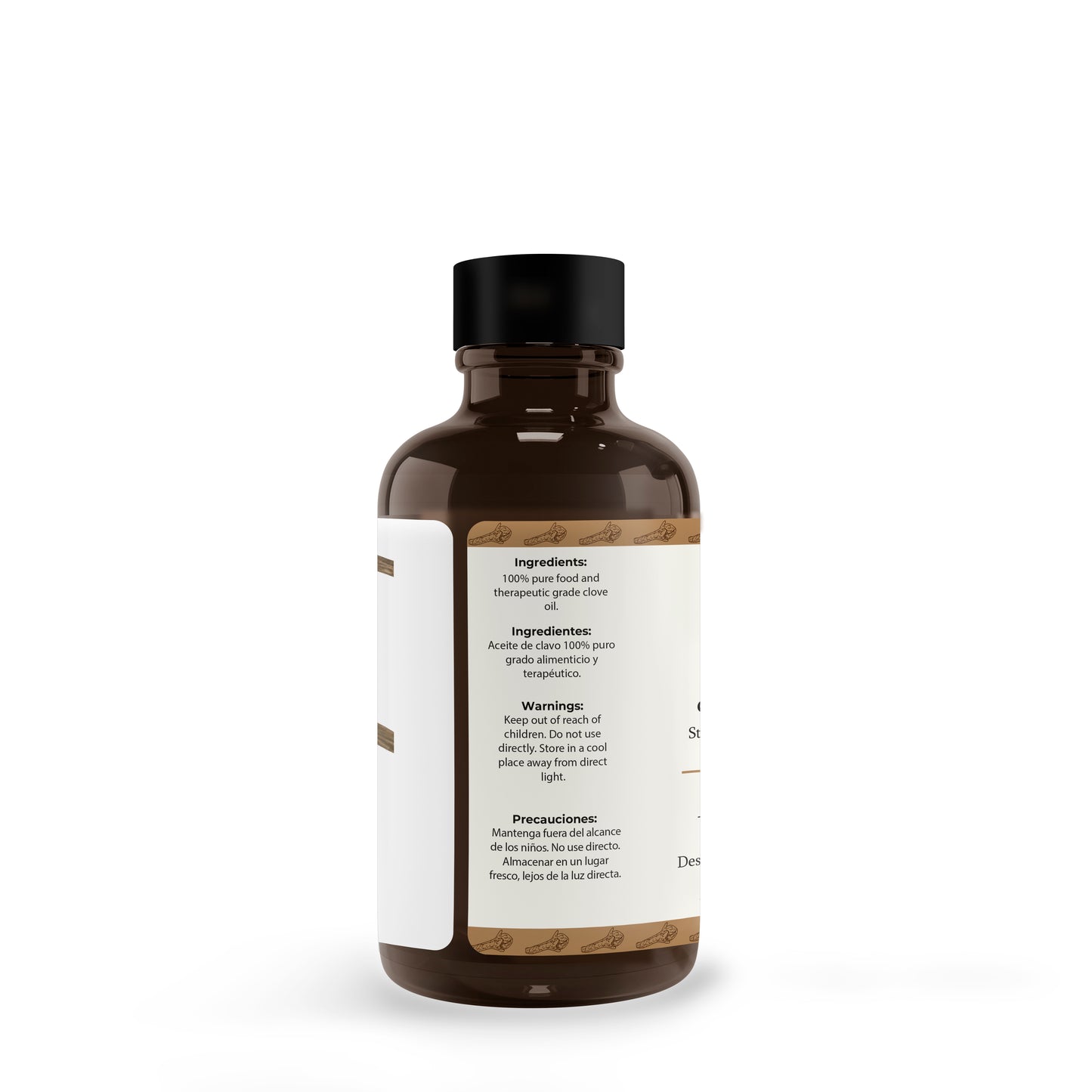 Aceite Esencial 100% Puro de Clavo comestible, grado Cosmético, Alimenticio y Terapéutico 120 Ml