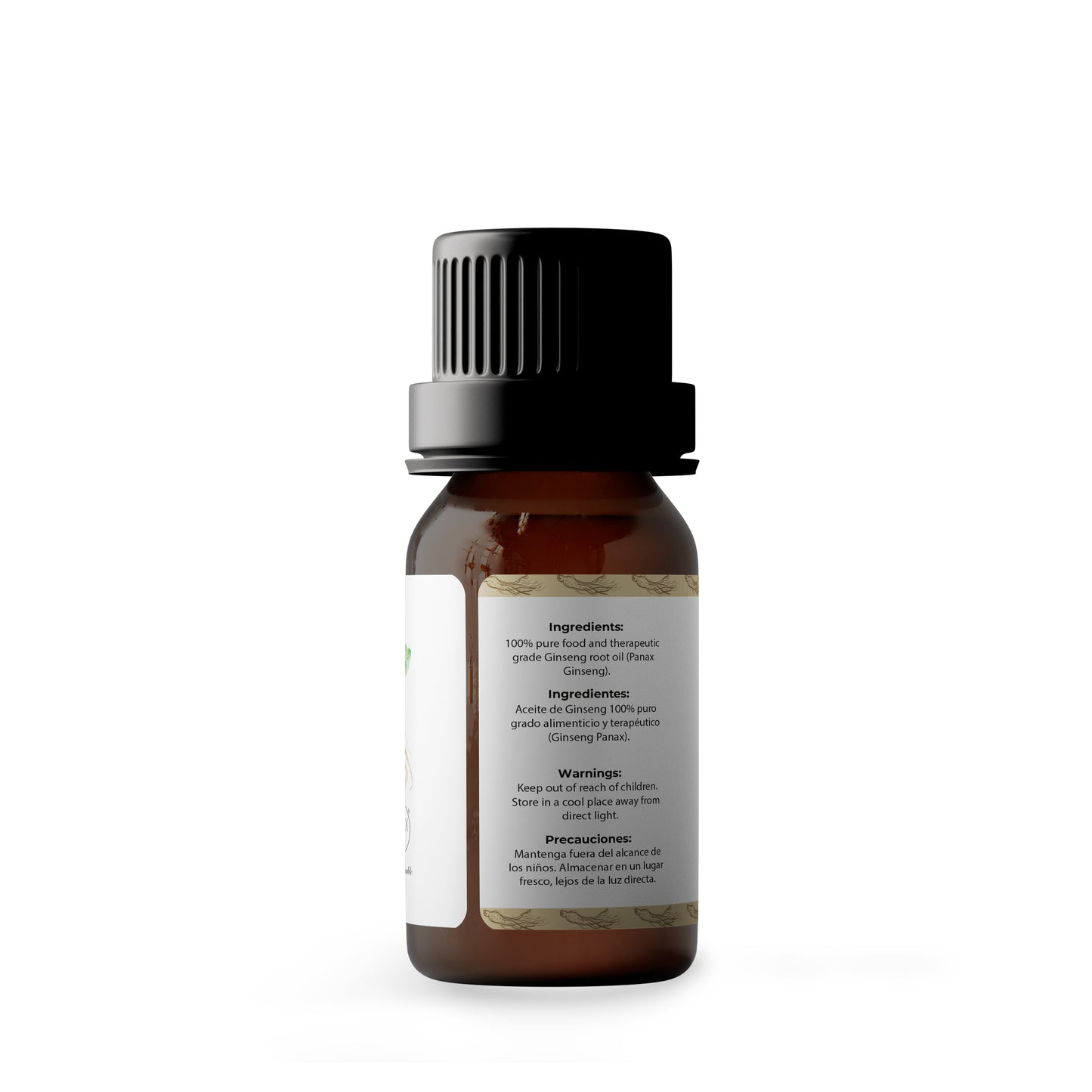 Aceite Esencial de Raíz de Ginseng Grado Alimenticio – Terapéutico 100% Puro , Elixir comestible Exclusivo y Selecto 5 Ml