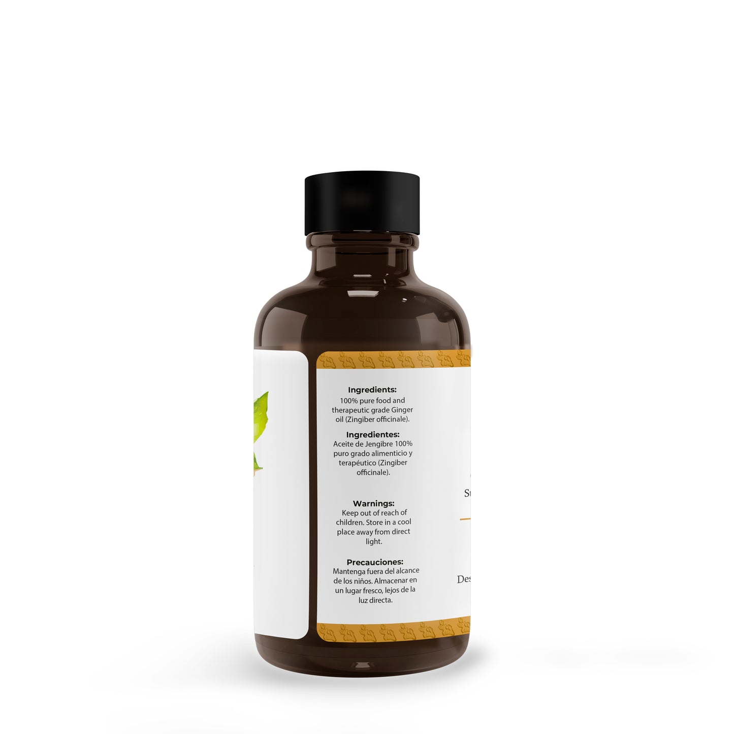 Aceite Esencial de Jengibre comestible 100% Puro – Grado Cosmético, Alimenticio y Terapéutico 120 Ml