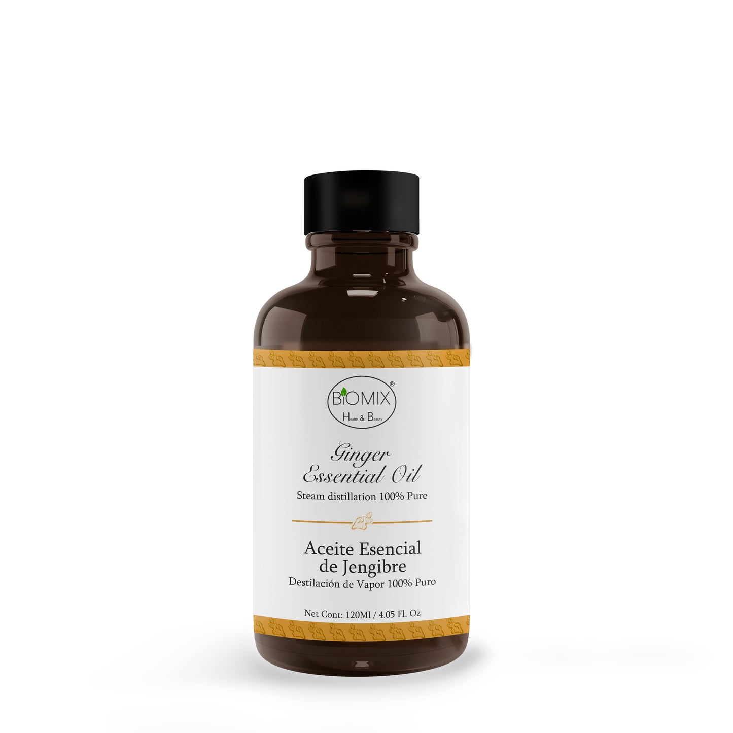 Aceite Esencial de Jengibre comestible 100% Puro – Grado Cosmético, Alimenticio y Terapéutico 120 Ml