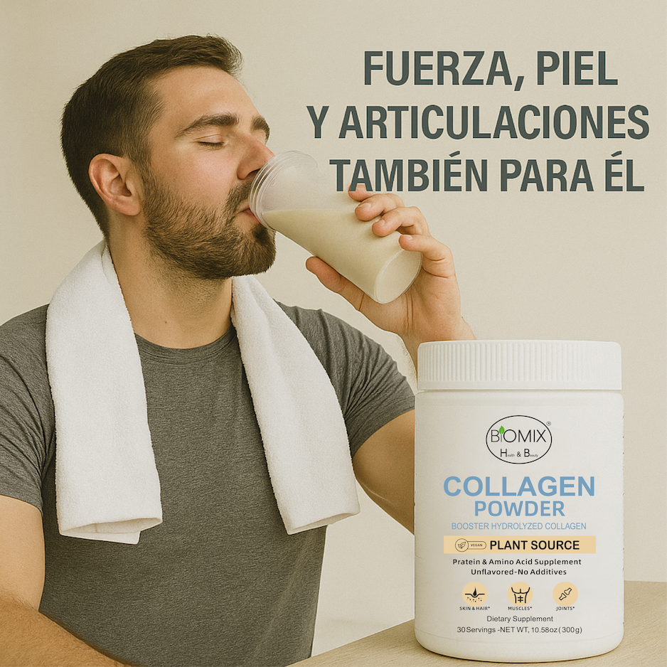 Potenciador de Colágeno Hidrolizado 300 g – Vegano, Sin Sabor, Alta Absorción – Apoya Piel, Cabello, Articulaciones y Músculos 30 servicios