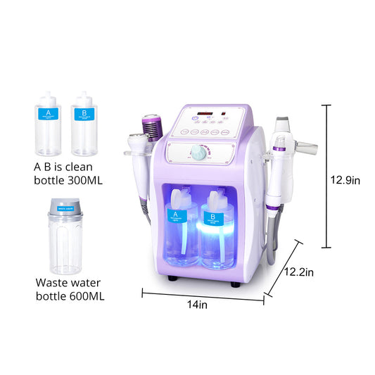 Equipo Profesional de Limpieza Facial 6 en 1 Hydrodermoabrasión, Peeling Ultrasónico, Martillo Frío-Calor, BIO, Spray Atomizador y Radiofrecuencia Facial Reafirmante
