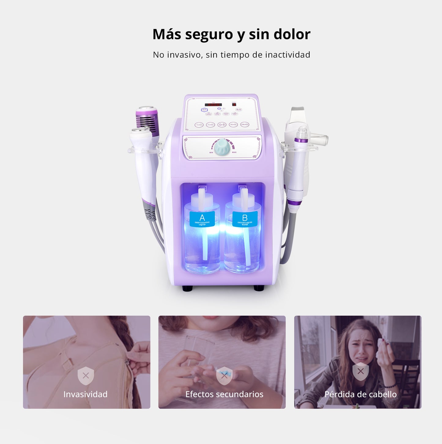 Equipo Profesional de Limpieza Facial 6 en 1 Hydrodermoabrasión, Peeling Ultrasónico, Martillo Frío-Calor, BIO, Spray Atomizador y Radiofrecuencia Facial Reafirmante