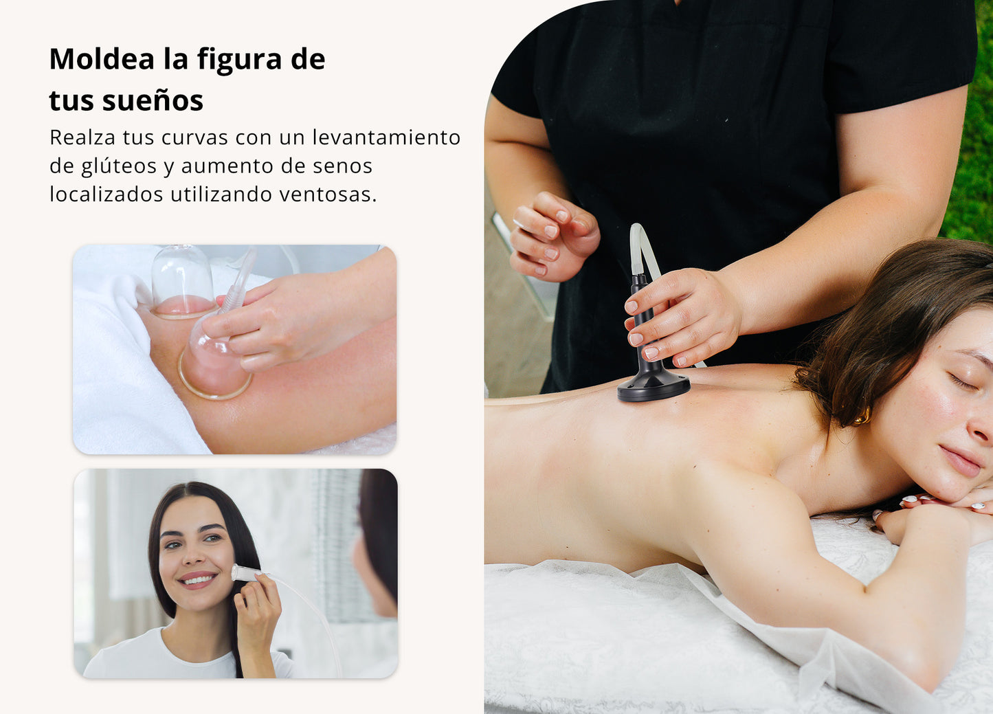 Máquina EMS Microcorriente con Vacumterapia Aumento de Busto, Glúteos, Reafirmante Facial y Corporal, Masaje Reductor y Desintoxicación