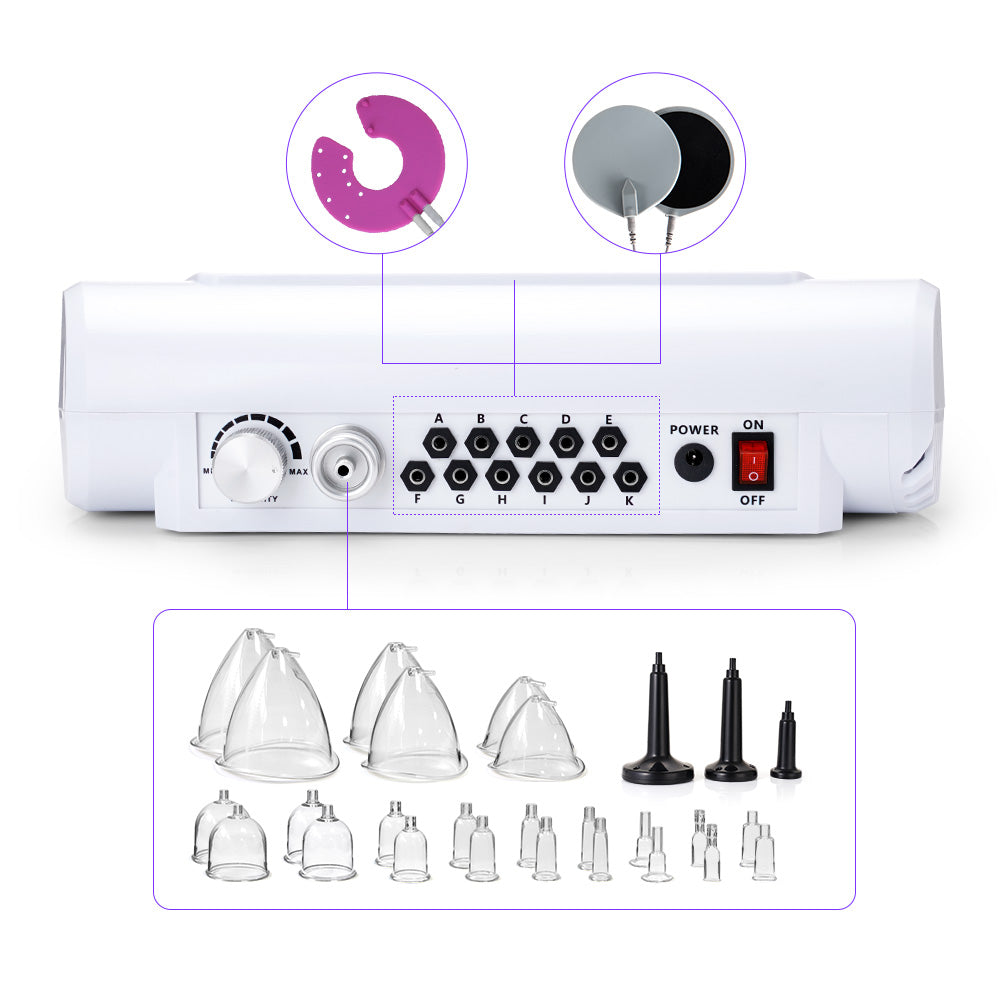 Máquina EMS Microcorriente con Vacumterapia Aumento de Busto, Glúteos, Reafirmante Facial y Corporal, Masaje Reductor y Desintoxicación