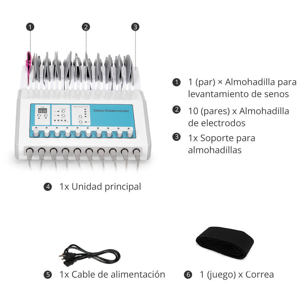 Máquina EMS Microcorriente Modelado Corporal, Adelgazamiento, Tonificación de Abdomen, Glúteos, Brazos, Piernas y Senos