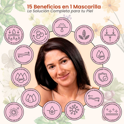 Set Spa Premium 2 Velas con Aceites Esenciales de Sándalo y Pera Fresia + 4 Mascarillas 15 en 1 con Células Madre, Colágeno, Argán y Ceramidas | Vegano