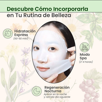Set Spa Premium 2 Velas con Aceites Esenciales de Sándalo y Pera Fresia + 4 Mascarillas 15 en 1 con Células Madre, Colágeno, Argán y Ceramidas | Vegano