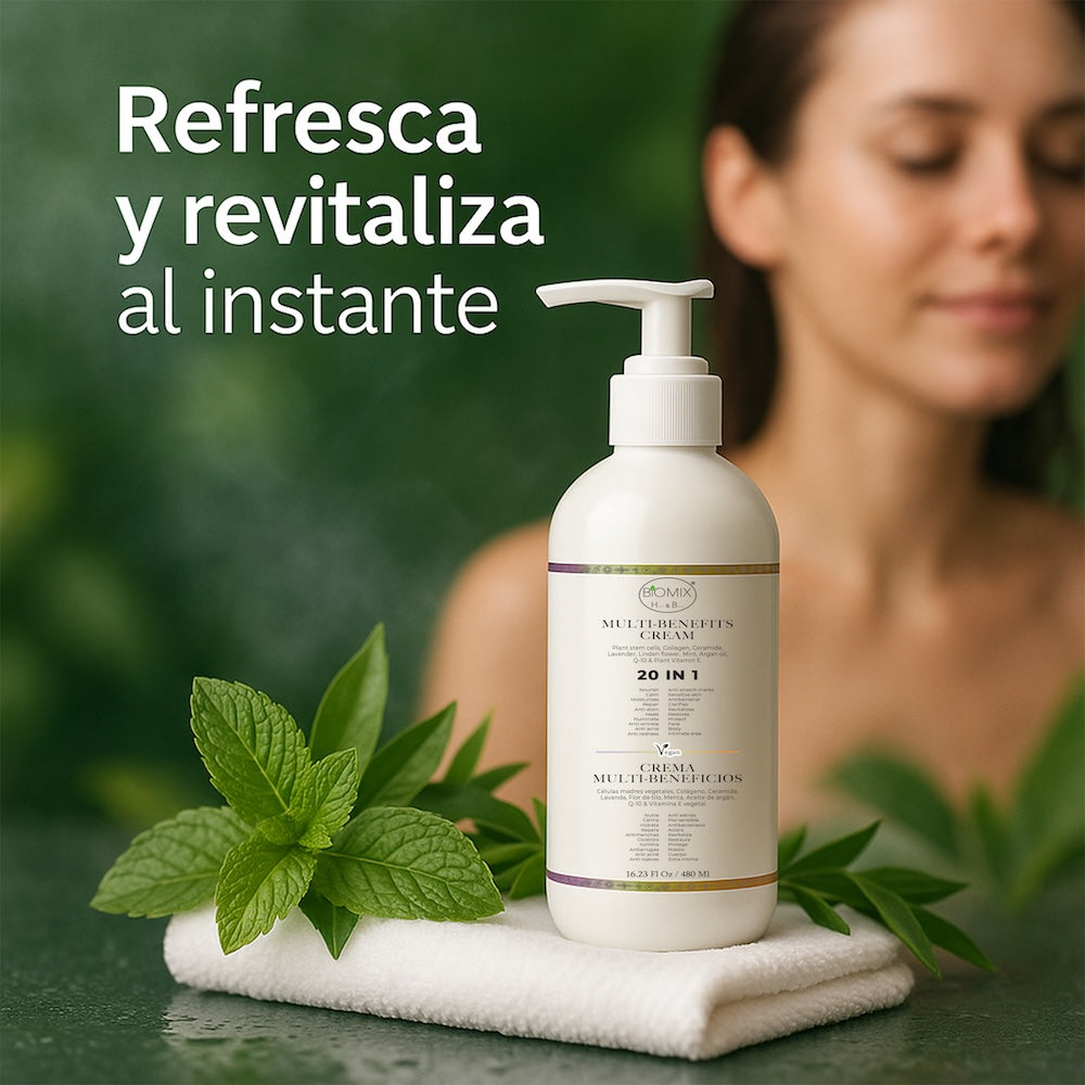 Crema 20 En 1 Para Uso Personal Y Profesional Spa, Hioloapergénica, Vegana 100% Natural Con Células Madres Vegetales, Aclarante, Antiarrugas, Anti Estrías Apta Para Aparatología Estética Cosmetología