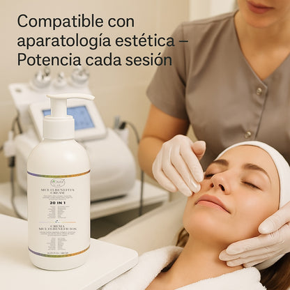 Crema 20 En 1 Para Uso Personal Y Profesional Spa, Hioloapergénica, Vegana 100% Natural Con Células Madres Vegetales, Aclarante, Antiarrugas, Anti Estrías Apta Para Aparatología Estética Cosmetología