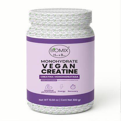 Creatina Micronizada Vegana Monohidratada Pura, Grado Premier 2X, Alta Absorción, Sin Gluten, Sin OGM, 60 Servicios