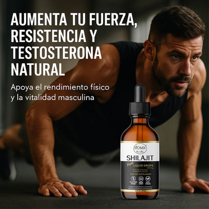 Shilajit Puro Líquido 1500 mg – Suplemento Premium Vegano del Himalaya | Energía, Vitalidad y Equilibrio Natural – 60 Servicios