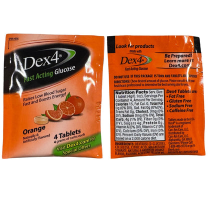 Glucosa Dex 4 Tableta Masticable De Acción Rápida 400 Tabletas Totales, Caja De 100 Pack De 4 Para Hipoglucemias, Deportes.
