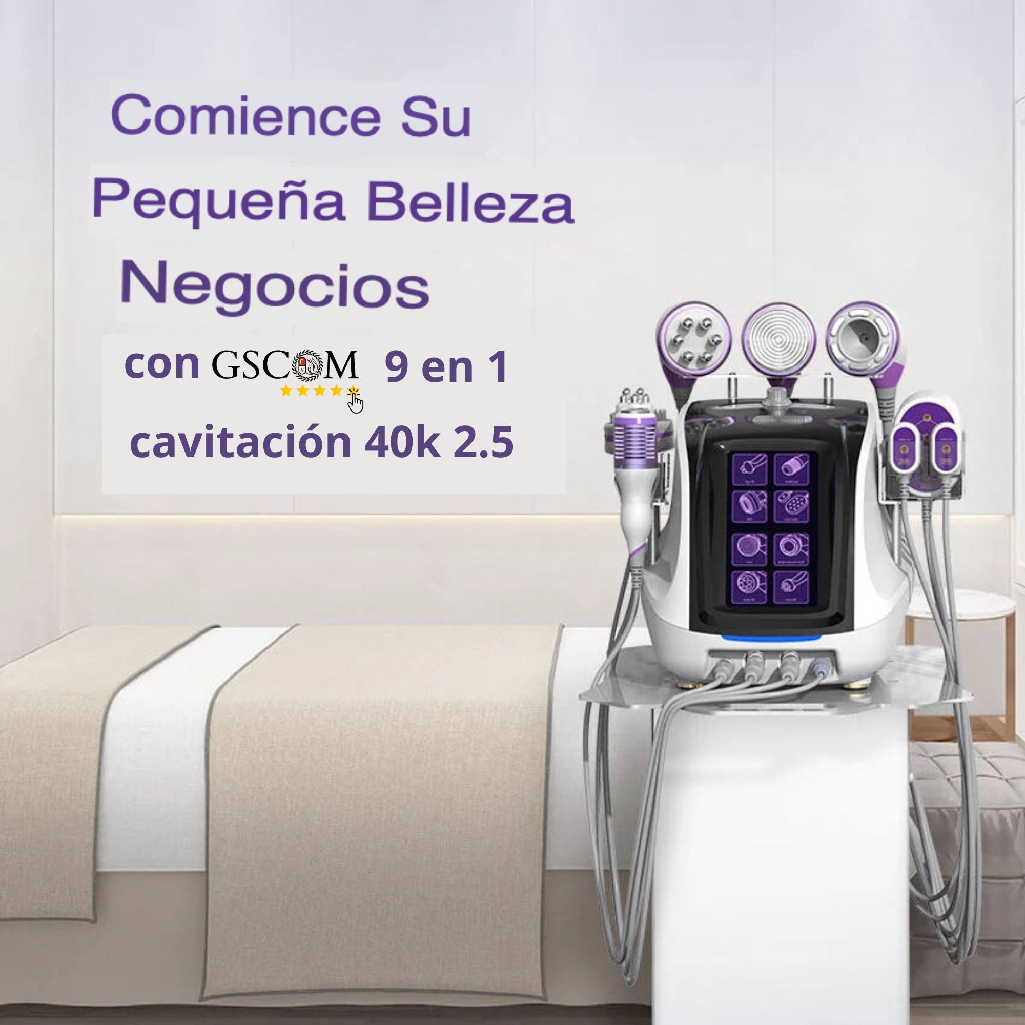 Multifuncional 9 en 1 Pro 2.5 para Spa y Estética – Cavitación 40K, Radiofrecuencia, Vacío, Láser Lipolítico y Rejuvenecimiento Facial