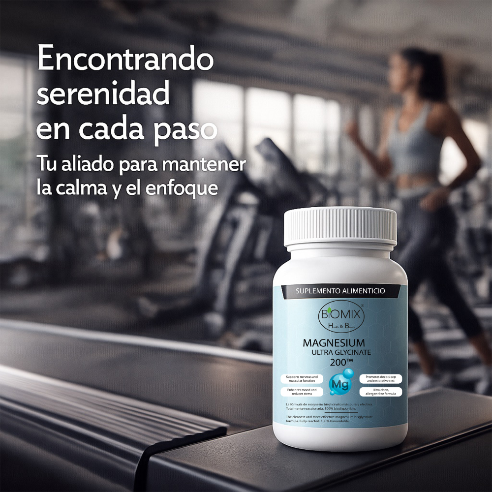 Ultra Glicinato de Magnesio Premium 100% Puro Biodisponible 90 Cápsulas para 45 - 90 Días, Vegano
