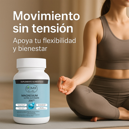 Ultra Glicinato de Magnesio Premium 100% Puro Biodisponible 90 Cápsulas para 45 - 90 Días, Vegano