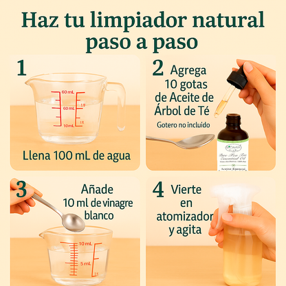 Aceite Esencial de Árbol de Té 100% Puro Grado Cosmético, Terapéutico 120 Ml