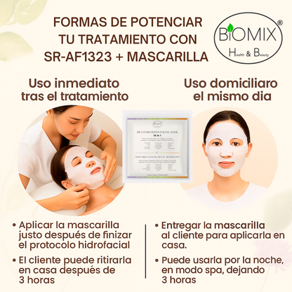 Mascarilla Facial Multi Beneficios 15 en 1 Intensiva de 3 horas con Células Madre Vegetales, Colágeno, Ceramida y Aceite de Argán