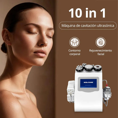 Radiofrecuencia Pro 10 Funciones En 1, Cavitación 40k, Vacuum, Lipoláser, Ems, Frío/calor, Bio Led, Microcoriente