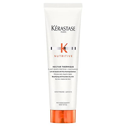 Protector térmico antisequedad sin enjuague con proteínas vegetales y niacinamida para cabello medio a grueso Kérastase Nutritive Nectar Thermique 150 ml