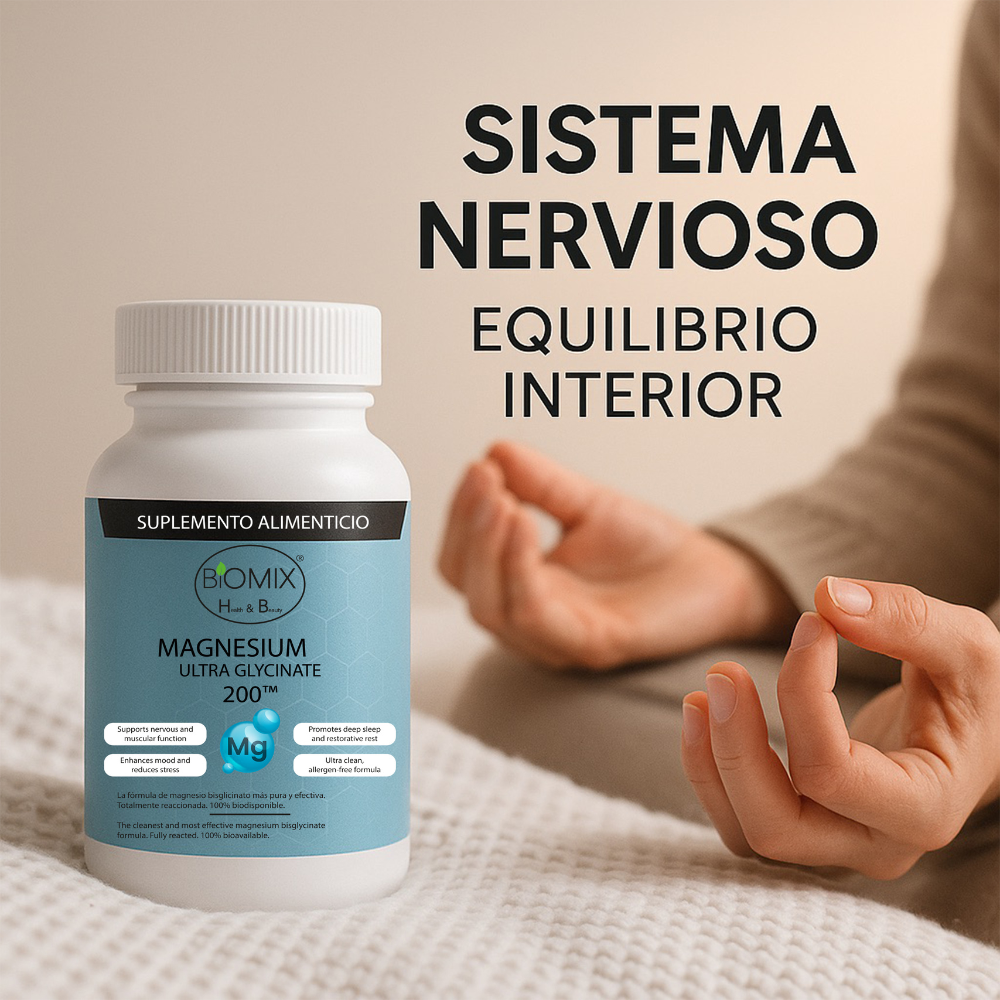 Ultra Glicinato de Magnesio Premium 100% Puro Biodisponible 90 Cápsulas para 45 - 90 Días, Vegano