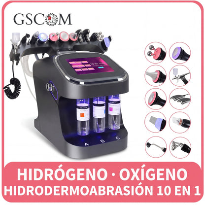 Hydrafacial 10 en 1 negra — sus 10 cabezales