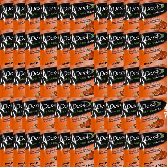 Glucosa Dex 4 Tableta Masticable De Acción Rápida 200 Tabletas Totales, Caja De 50 Pack De 4 Para Hipoglucemias, Deportes.