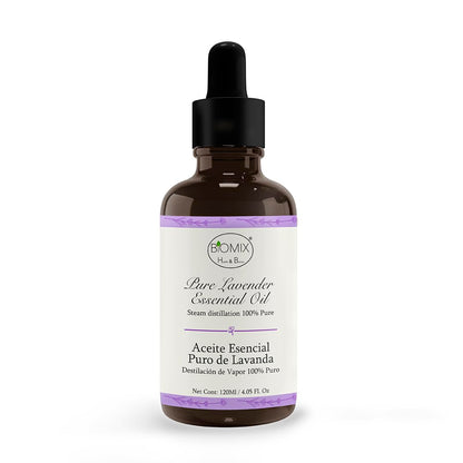 Aceite Esencial 100% Puro de Lavanda Grado Terapéutico - Cosmético Ideal Para Spa, Centros De Salud, Belleza y Hogar 120 Ml