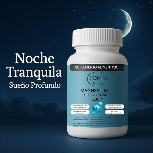 Ultra Glicinato de Magnesio Premium 100% Puro Biodisponible 90 Cápsulas para 45 - 90 Días, Vegano