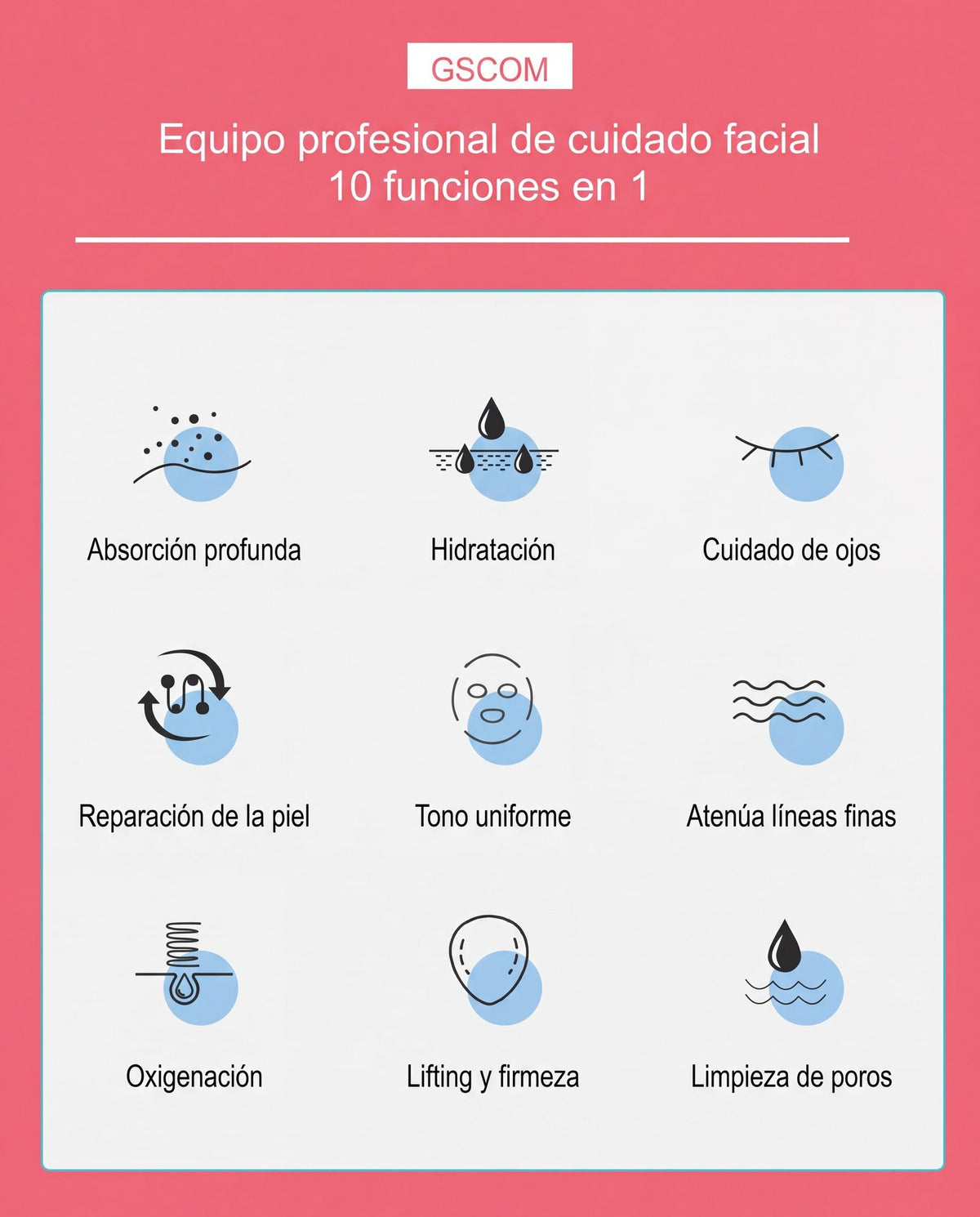 Hydrafacial 10 en 1 negra — 10 funciones en 1